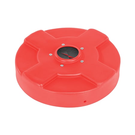 Vestil DRUM RECYC LID FLAP 30 GAL(CLOSED) RED DC-P-30-CANF-RD